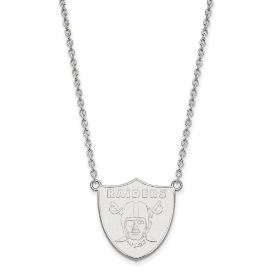Sterling Silver Oakland Raiders Large Pendant Necklace Sterling Silver Oakland Raiders Large Pendant Necklace